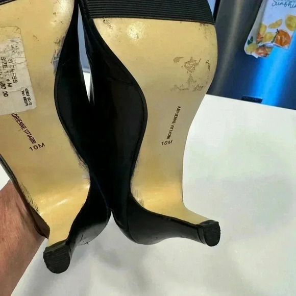 Adrianne Vittadini women’s high heel black leather ankle boots size 10 - Picture 8 of 11